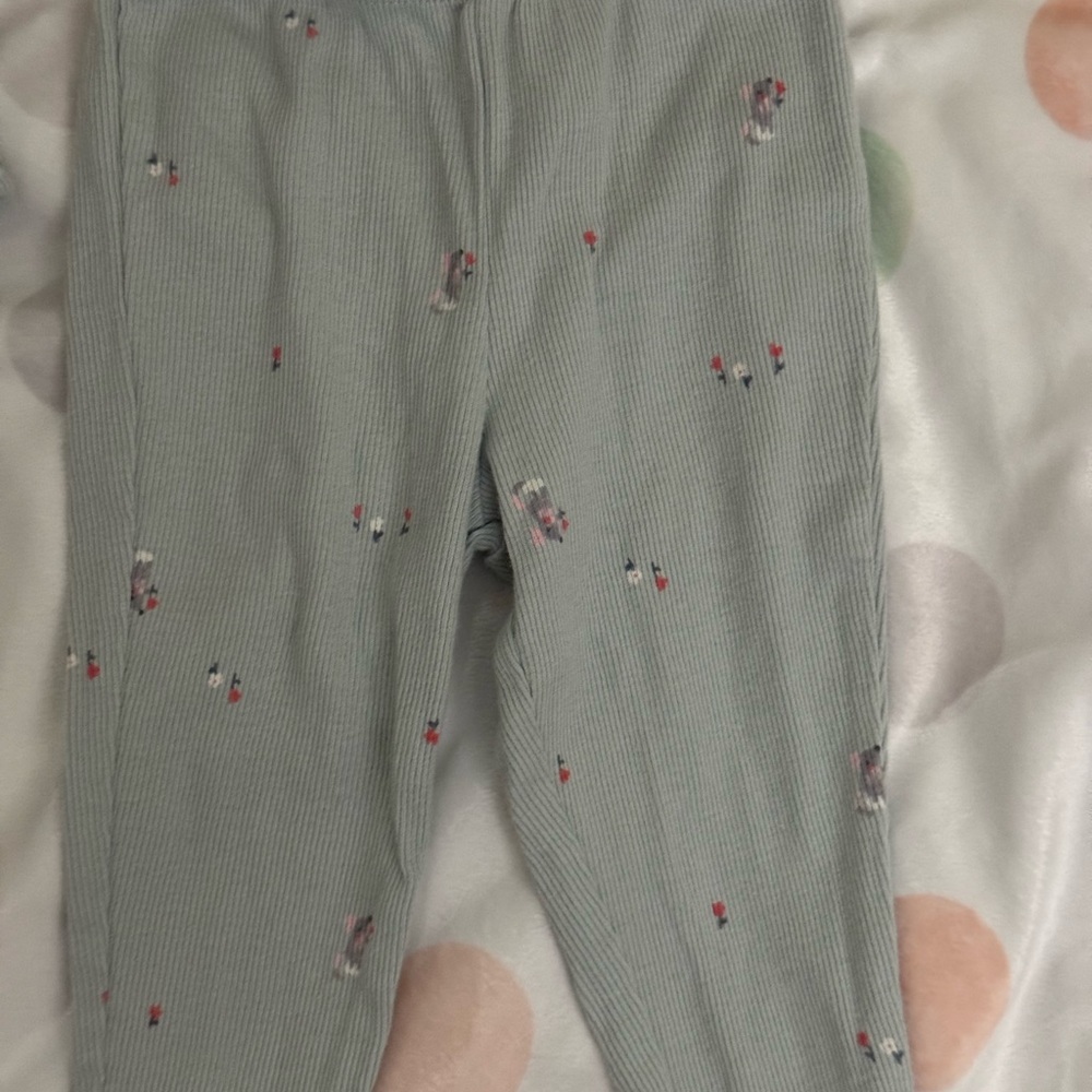 Carter's blue grey Ribbed Baby Bodysuit with floral Print - Picture 3 of 8